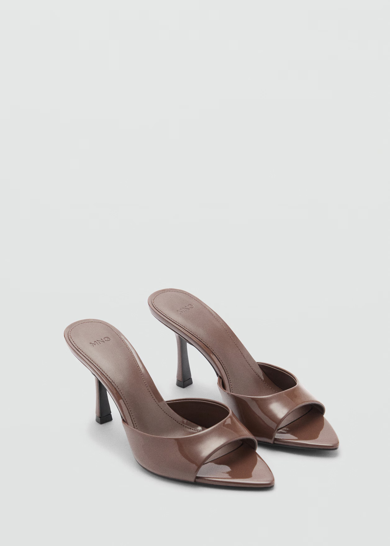 Patent leather effect heeled sandal - Women | MANGO United Kingdom | MANGO (UK)