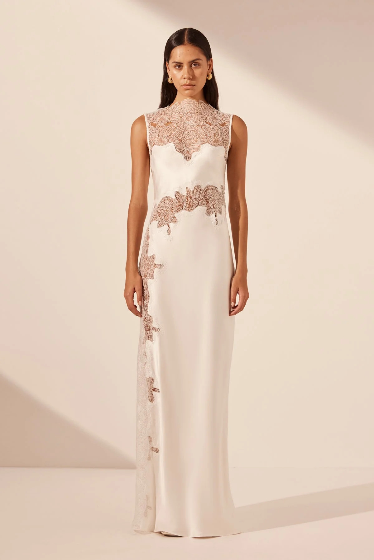 Stratus Lace High Neck Maxi Dress | Ivory | Dresses | Shona Joy | Shona Joy