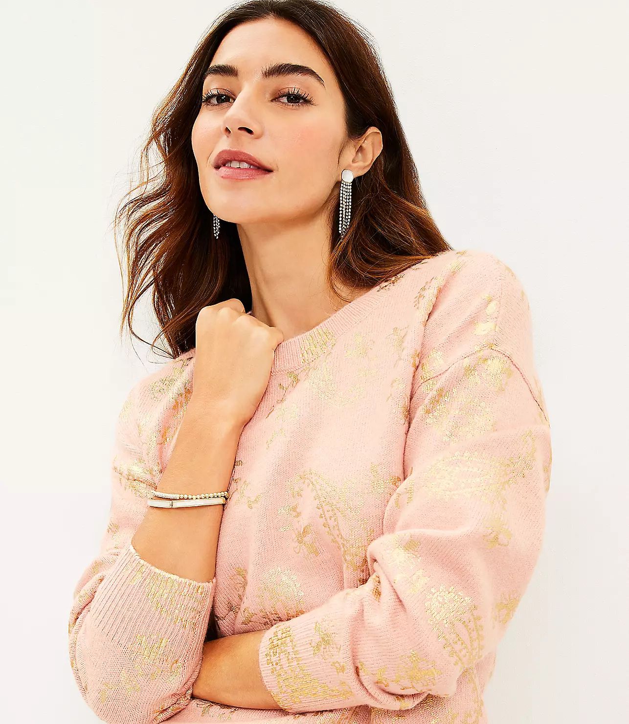 Shimmer Paisley Sweater | LOFT