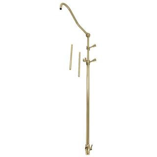 Vintage 60 in. Add-On Shower with 17 in. Shower Arm in Brushed Brass | The Home Depot