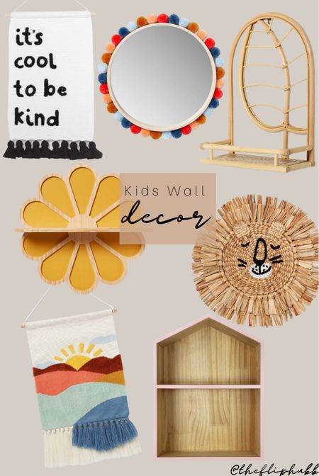 Neutral kids wall decor for the win! Functional and fun. Perfect for kids of all ages to brighten up the walls! Kids room, nursery, kids decor, kids bedroom, colorful room, wood decor, wall tapestry, kids shelving 

#LTKhome #LTKbaby
