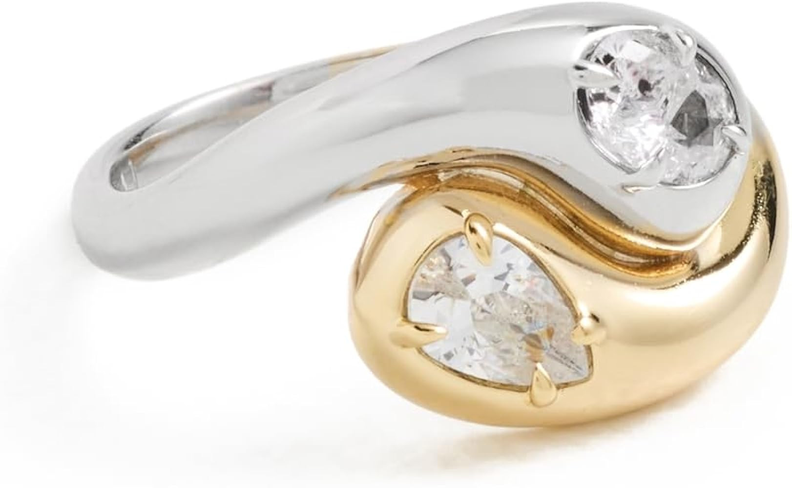 LUV AJ Women's The Bianco Nero Interlock Ring | Amazon (US)