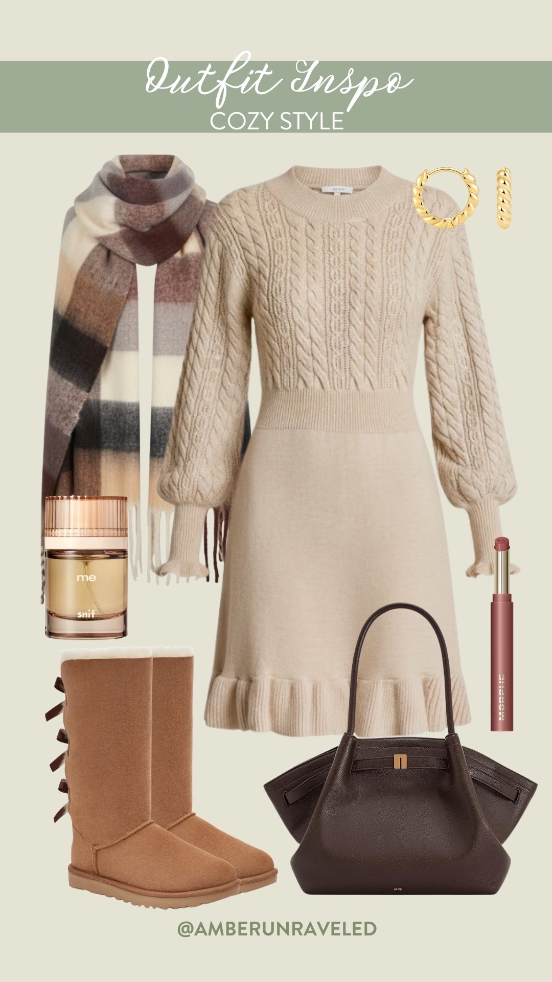 Get ready for the perfect snug winter look with this cozy style inspo! Love how the cream cable knit dress and cozy scarf look amazing with the Bailey bow tall boots, making this outfit super warm and chic.

neutral style, casual chic, everyday wear, weekend vibes, winter outfit, timeless fashion, it girl look, fashion inspo, UGG

#LTKBeauty #LTKSeasonal #LTKU