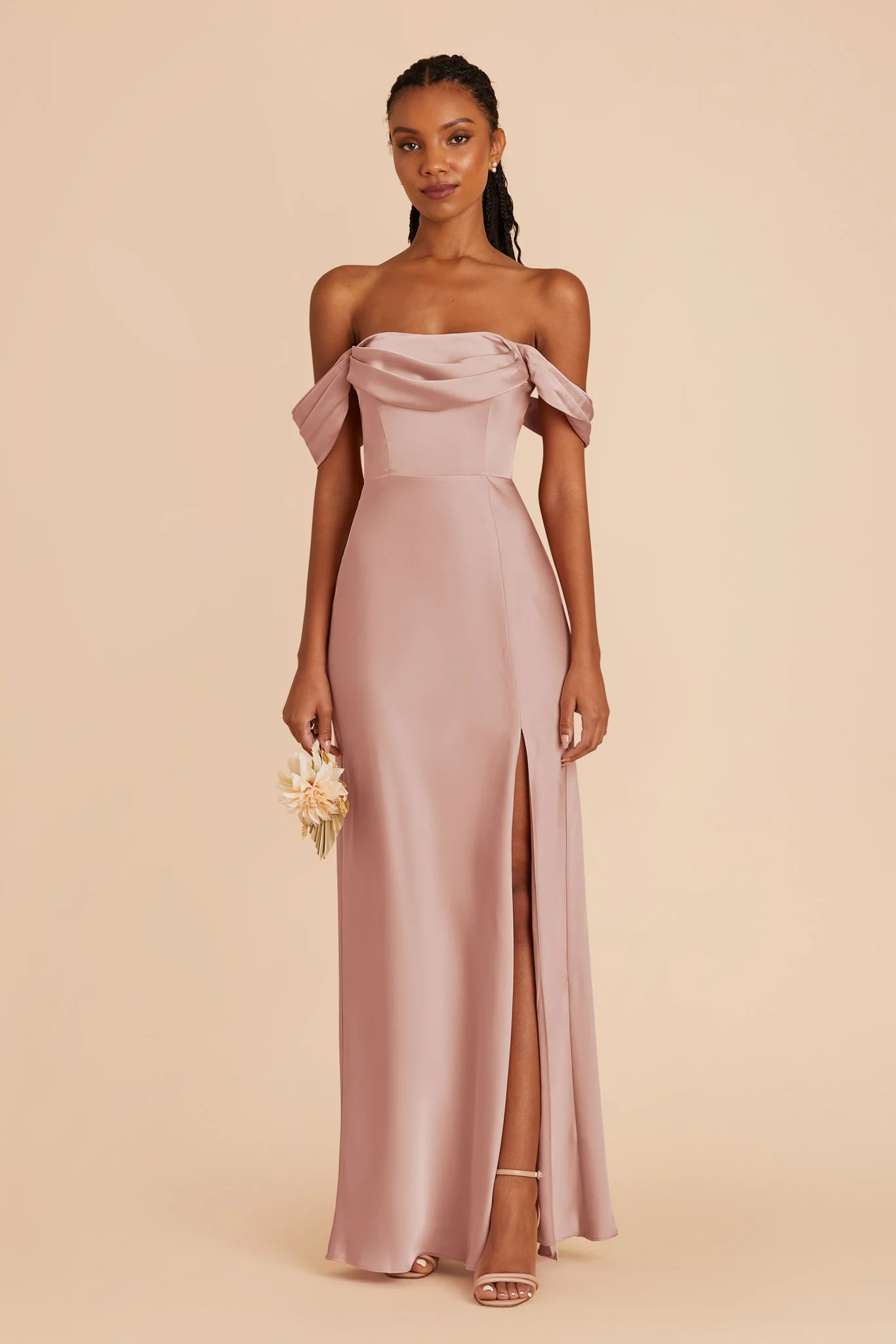 Mia Matte Satin Dress in English Rose | Birdy Grey | Birdy Grey