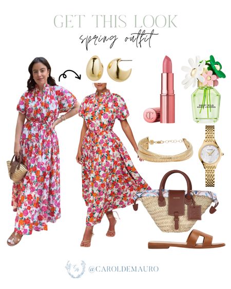 I am loving this floral maxi dress paired with my mini raffia basket bag and Hermes Oran sandals for a fresh vacation look!
#springfashion #outfitinspo #designerbags #resortwear

#LTKStyleTip #LTKSeasonal #LTKItBag