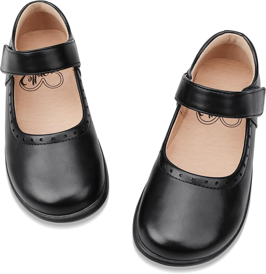 Stelle Girls School Uniform Shoes Mary Jane Flats Oxfords Black Dress Shoes (Little/Big Kids) | Amazon (US)
