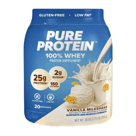 Pure Protein 100% Whey Protein Powder, Vanilla Cream, 25g Protein, 1.75 lbs | Walmart (US)