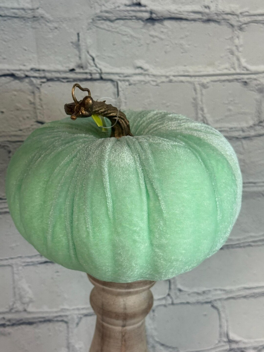Pumpkin Mint Velvet 5" High 7" Dia, Fall, Halloween, Thanksgiving - Etsy | Etsy (US)