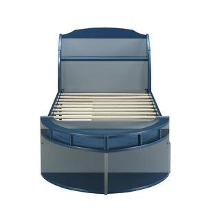 Neptune II Gray & Navy Twin Size Panel Bed | The Home Depot