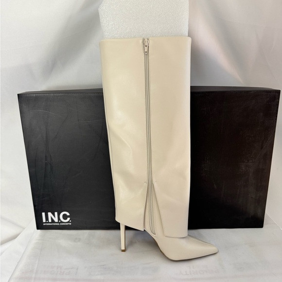 INC International Concepts Cream Heeled Boots with‎ Stiletto Heel | Poshmark
