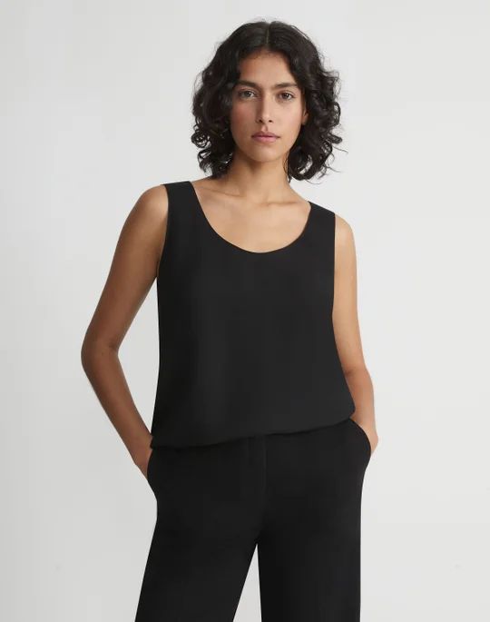 Silk Double Georgette Sleeveless Blouse | Lafayette 148 NY