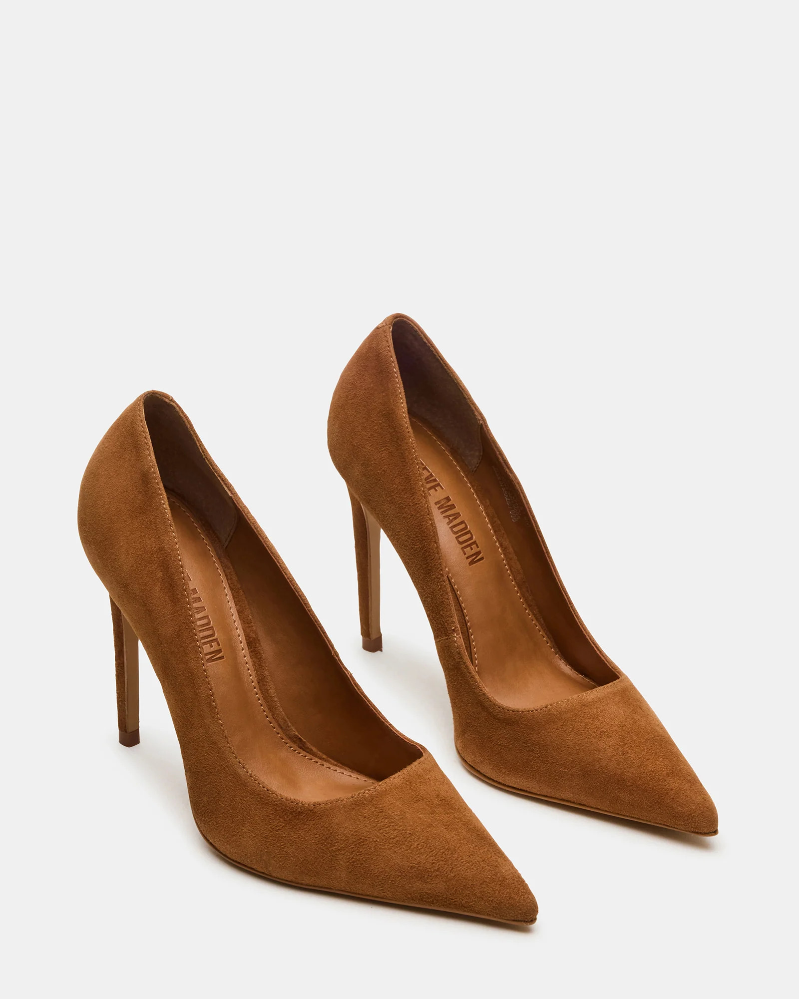 NOIR Chestnut Suede Pointed-Toe Stiletto Pump Women's Heels | Steve Madden (US)