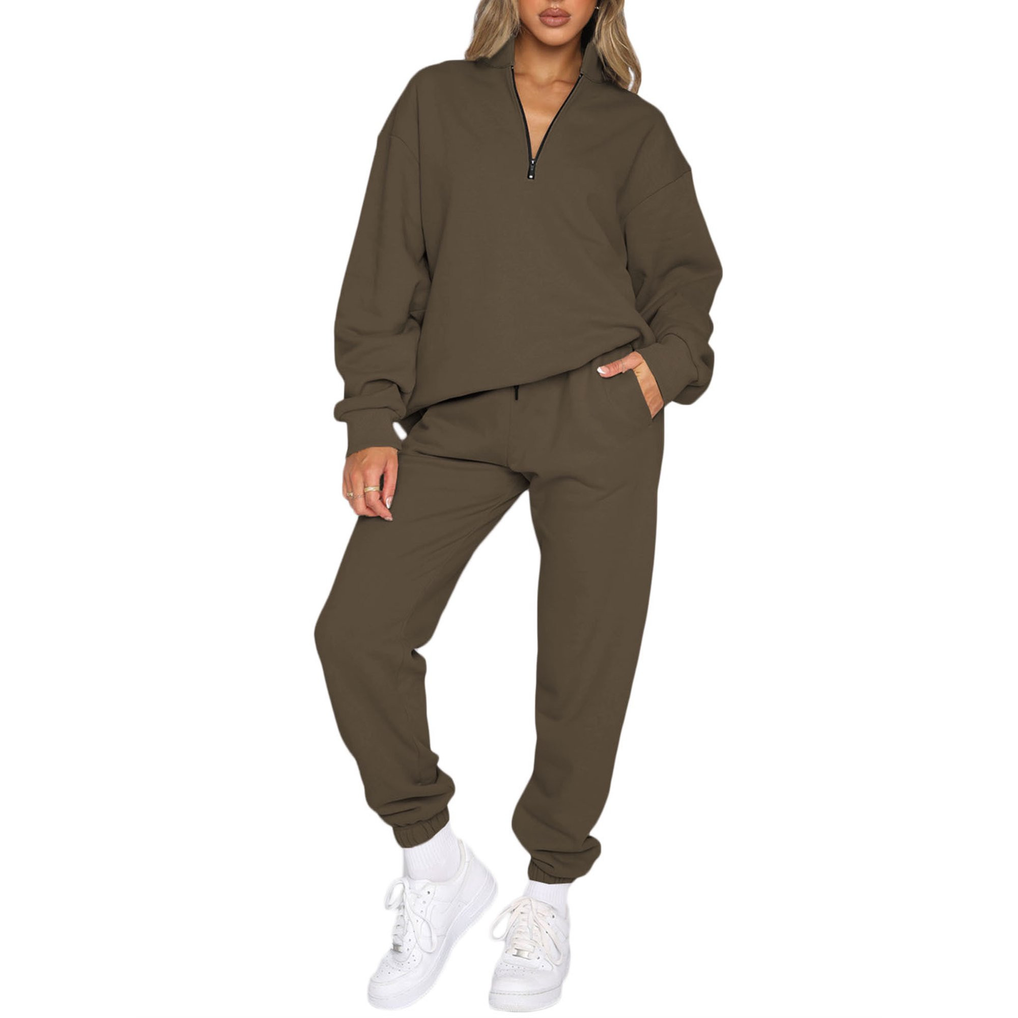 Aleumdr Women's Lounge Sets Long Sleeve Pullover Long Sweatpants Two Piece Outfit Tracksuit Sweat... | Walmart (US)