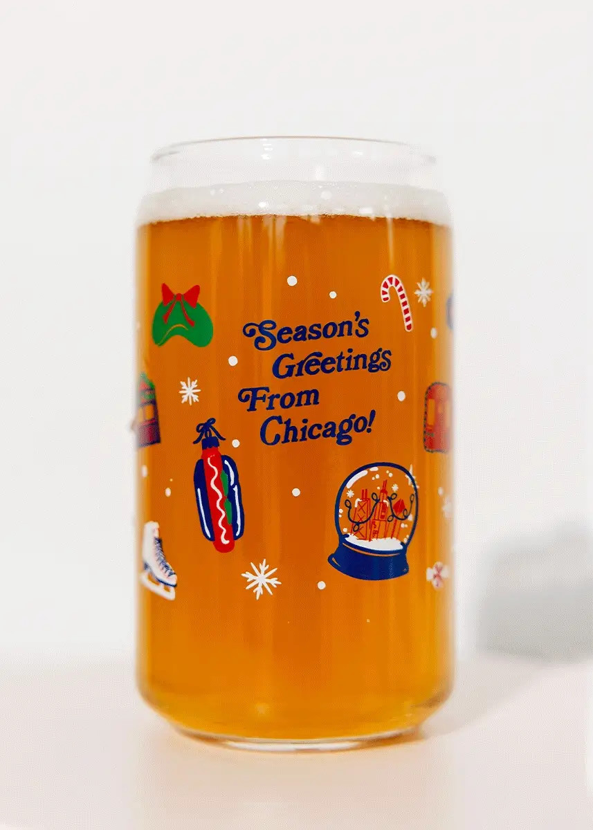 Chicago Holiday Icons Can Glass | Alice & Wonder