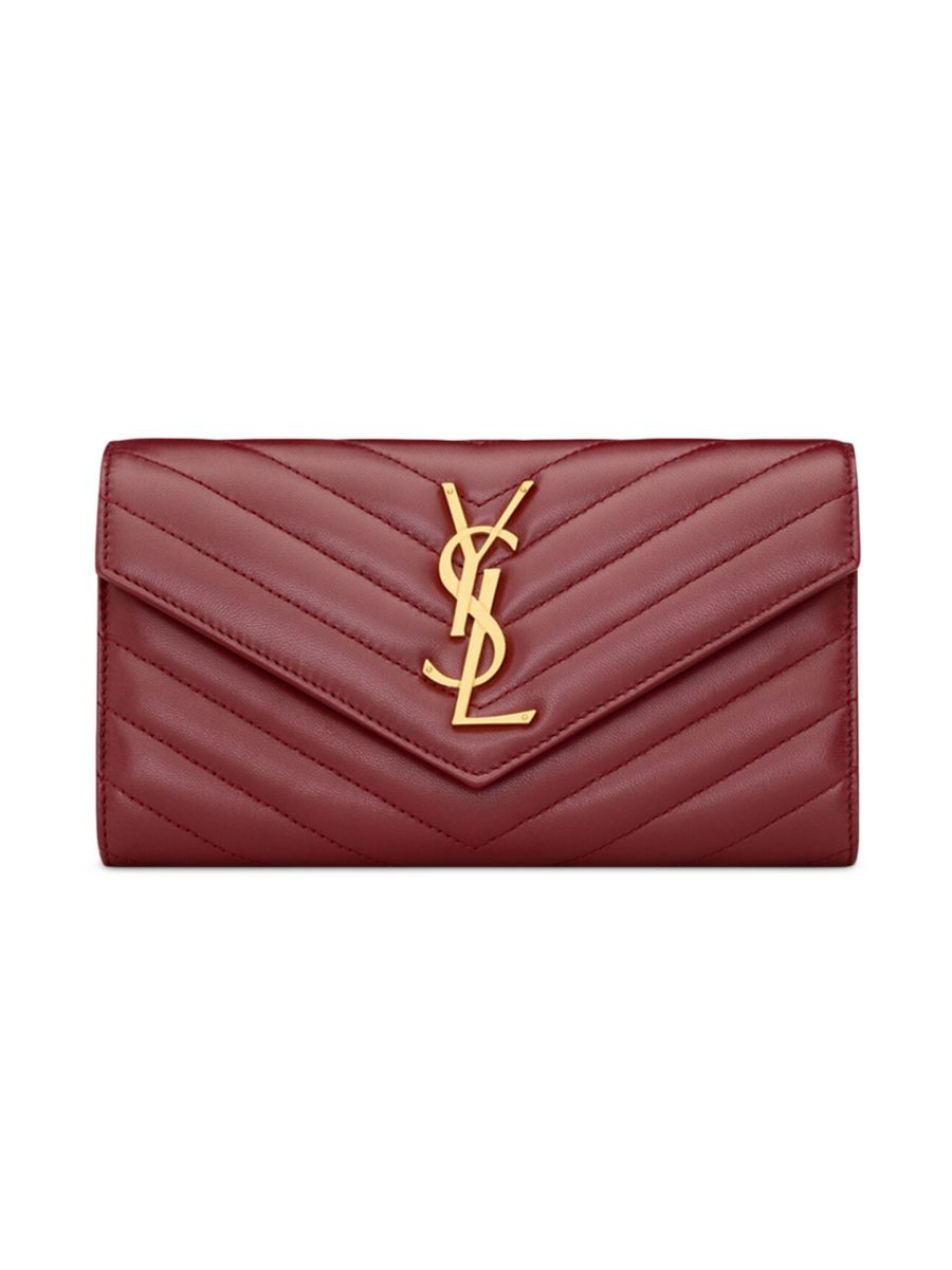 Cassandre Matelassé Large Flap Wallet in Lambskin | Saks Fifth Avenue