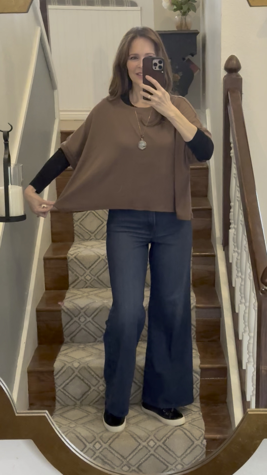 The shirt is so soft and comfortable and inexpensive. Because it’s cold I have it layered over my favorite soft black thermal. Pairing with my most comfortable Good American jeans.  I’m wearing a small in the shirt, a medium in the thermal and a size 6/28 in the jeans.   

#LTKFindsUnder50 #LTKStyleTip #LTKOver40