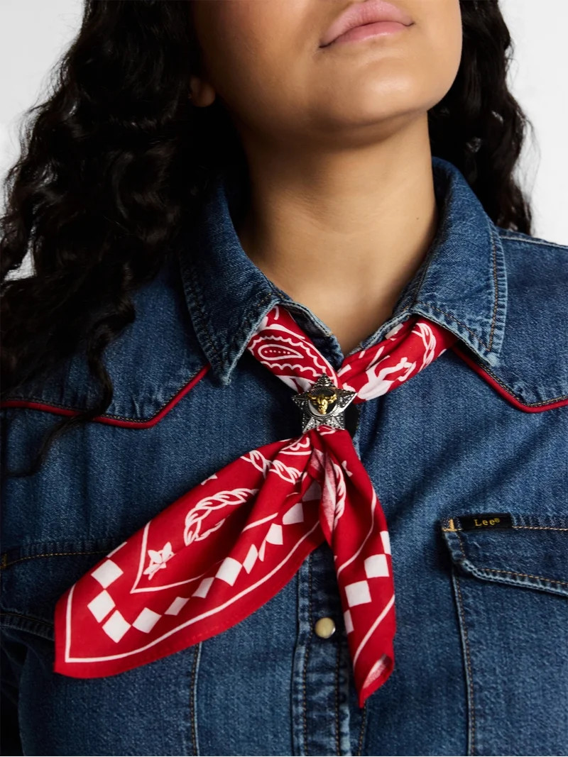 Kacey Lee Unisex Bandana Set with Star Concho, Red | Walmart (US)