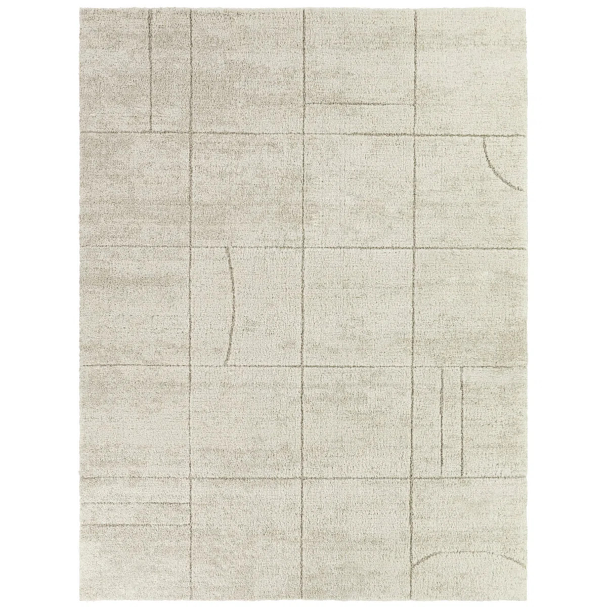 Yelton Beige Organic Modern Geo Area Rug | Wayfair North America