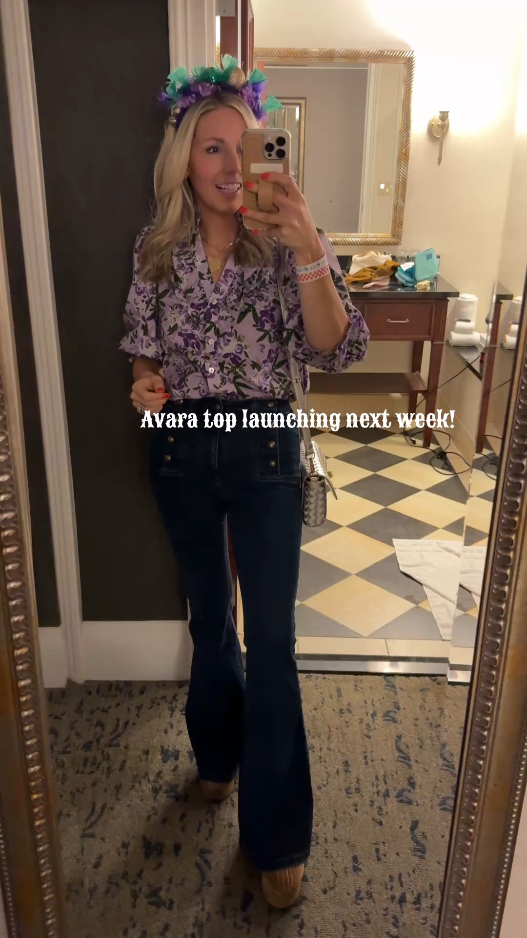 Love this Avara top and launches on 3/4!! Use my code bobbi15
Linking similar jeans as these are old JCPenney! Clogs are by Larroude and code special gets you $100 off your first purchase! My clutch is old from shop bijou but linking some of their new pieces! 

#LTKFindsUnder100 #LTKParties #LTKFindsUnder50