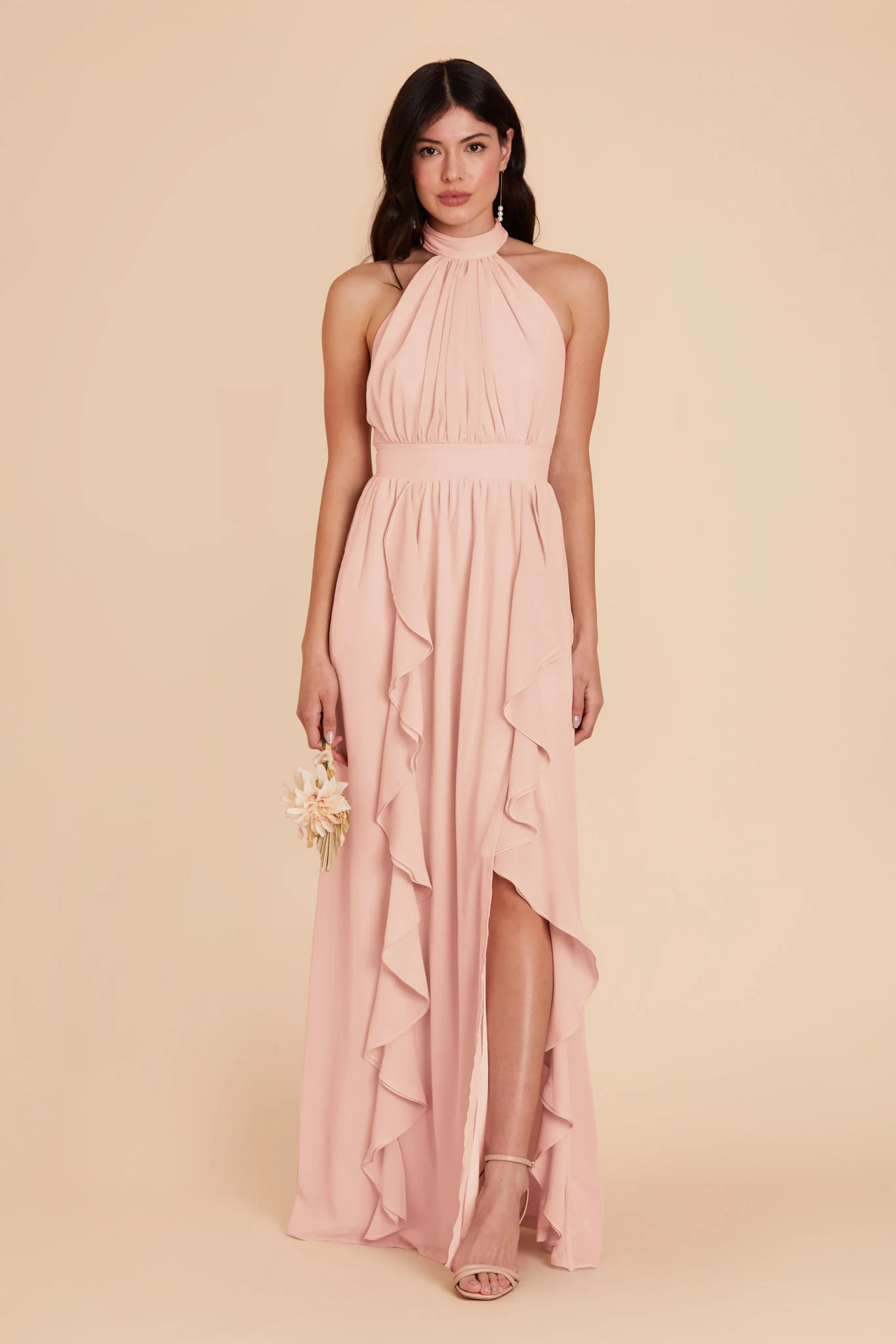 Joyce Chiffon Dress - Blush Pink | Birdy Grey