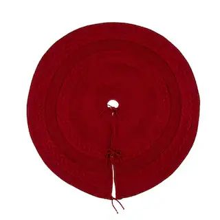 Glitzhome® 52" Red Knited Acrylic Christmas Tree Skirt | Michaels | Michaels Stores