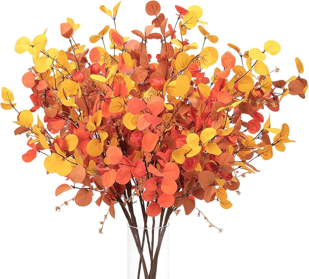 CEWOR 10-Piece Artificial Eucalyptus Stems Set -Home Decor Fall Flowers Eucalyptus Leaves Berry P... | Amazon (US)