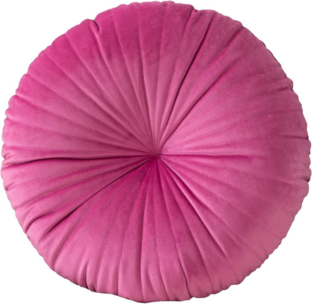 HLOVME Round Pillow Cushion for Couch Velvet Decorative Small Throw Pillow Solid Color for Living... | Amazon (US)