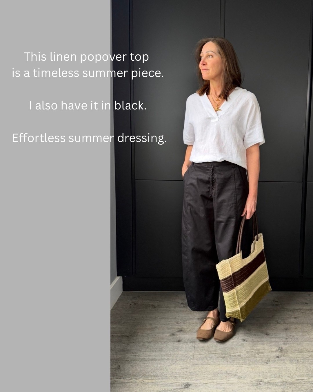 This linen popover is so good I bought in two colours. Timeless sense essential I’ll wear for years.
I wear a small top, medium trousers

#LTKspring #LTKuk #LTKstyletip