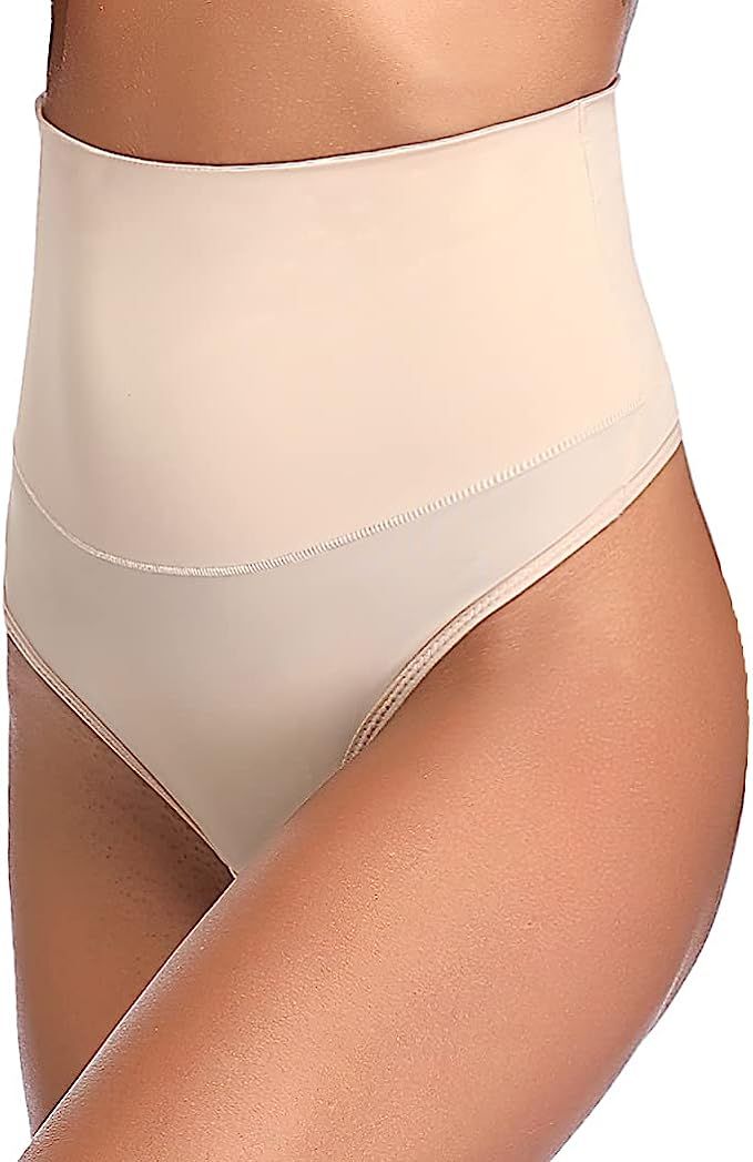 Thong Shapewear for Women Tummy Control High Waist Thong Underwear Body Shaper Shaping Thong Pant... | Amazon (US)