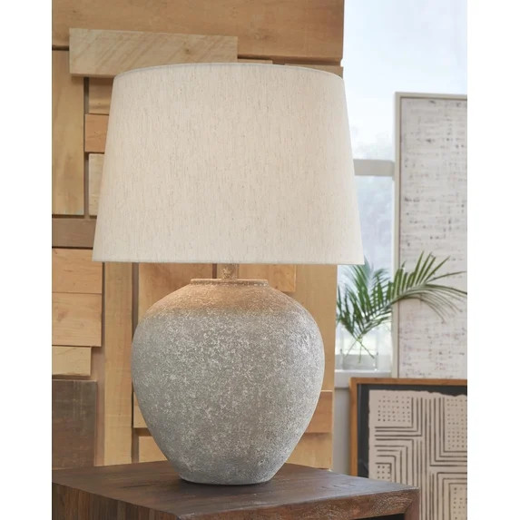 Signature Design by Ashley Dreward Metal Table Lamp, Distressed Gray, Modern Drum Shade, 3-Way Sw... | Walmart (US)