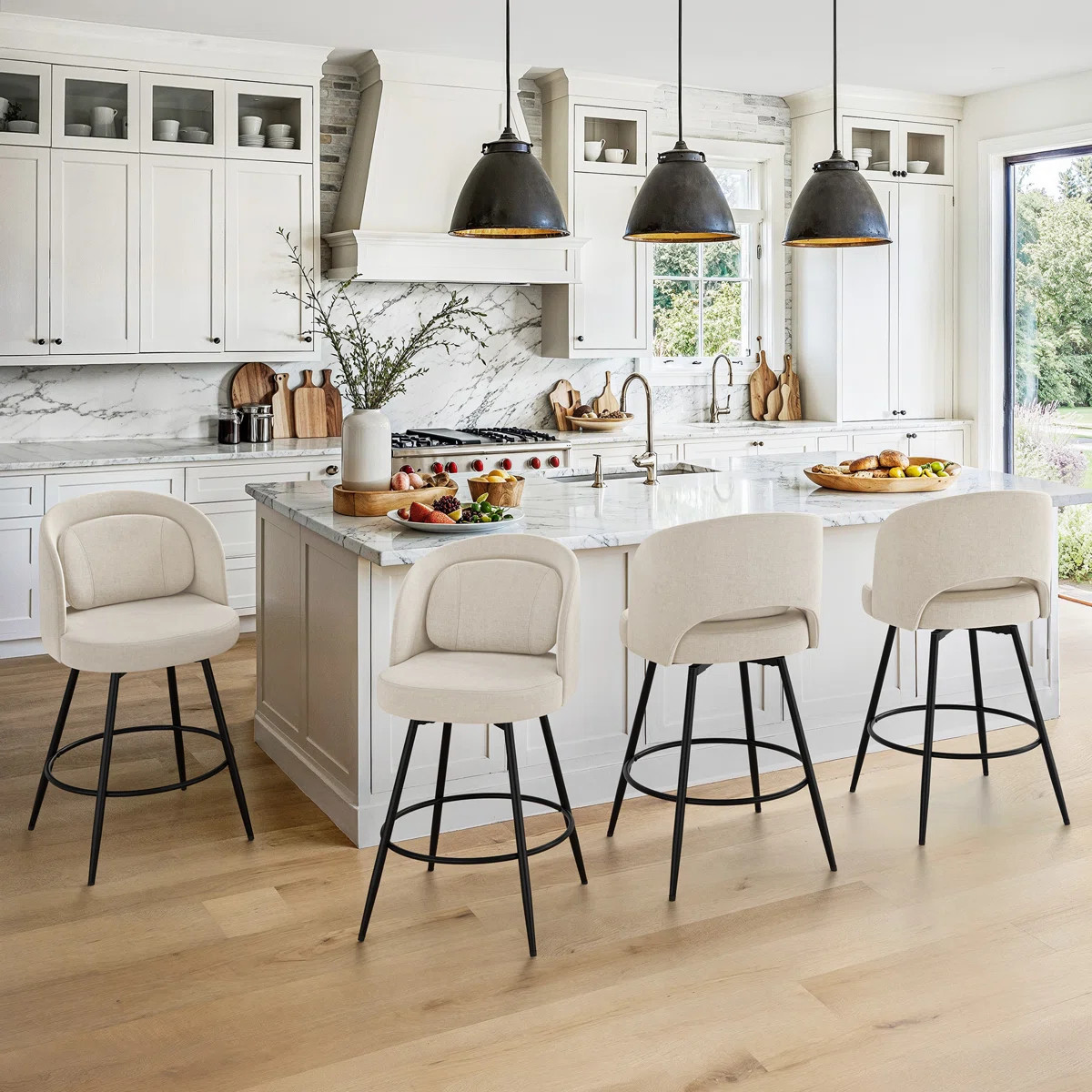 Audrey 26''H Swivel Counter Stools With Metal Frame | Wayfair North America