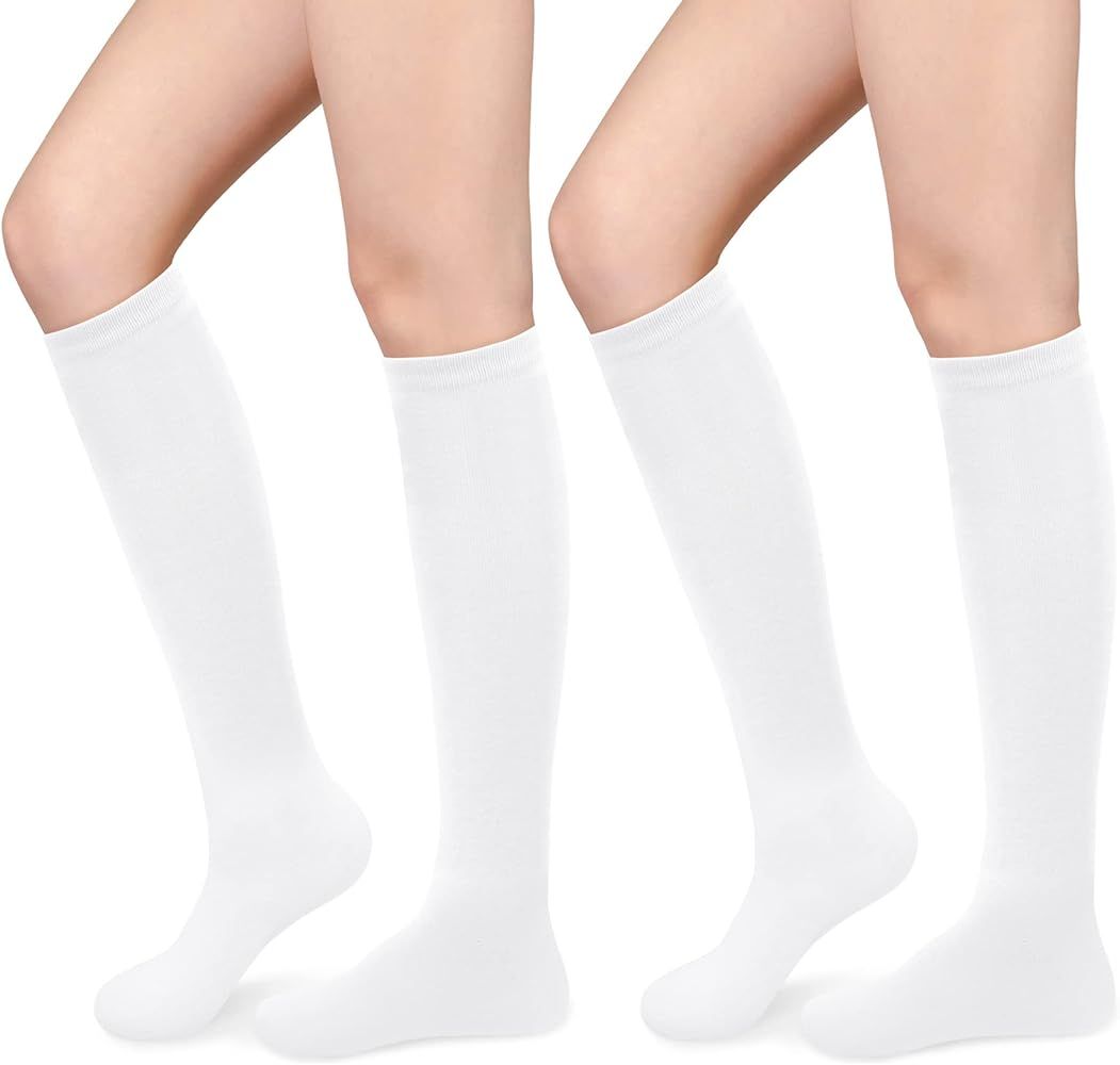 Olreco Knee High Socks for Women Knee Socks Long Socks Striped Tube Socks High Socks Womens Athle... | Amazon (US)