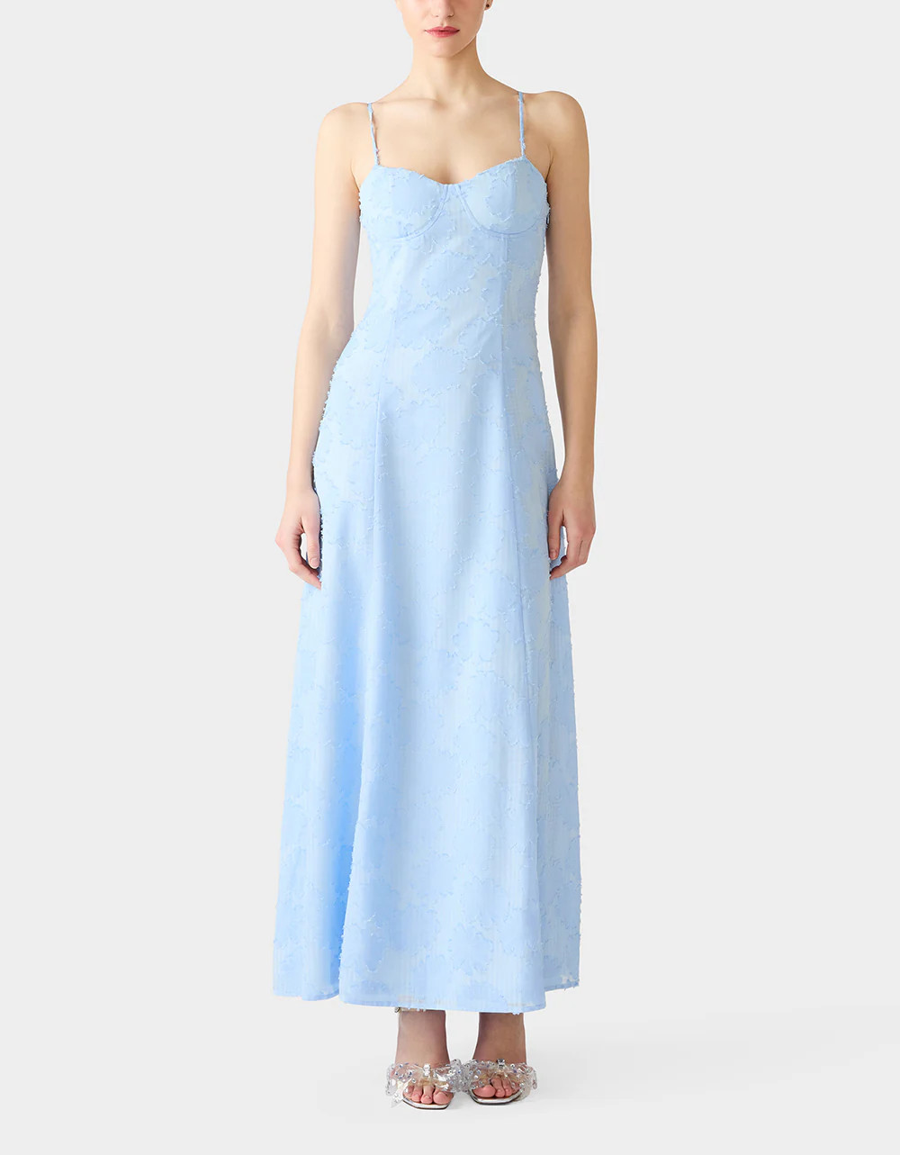 COME YE SAINTS MAXI DRESS LIGHT BLUE Women's Light Blue Floral Maxi Dress | Betsey Johnson