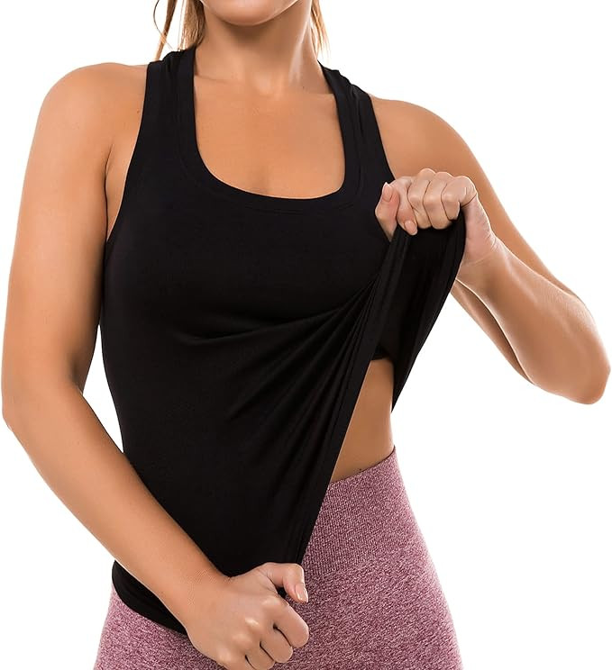 MathCat Workout Tops for Women Seamless Basic Sleeveless Muscle Tank Tops Racerback Athletic Yoga... | Amazon (US)