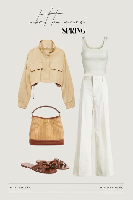 Spring outfit ideas
Mango cropped cargo jacket
Good American white wide leg pants
Skims tank top
Mango straw bag 
Mango slide sandals 



#LTKfindsunder50 #LTKSeasonal #LTKfindsunder100