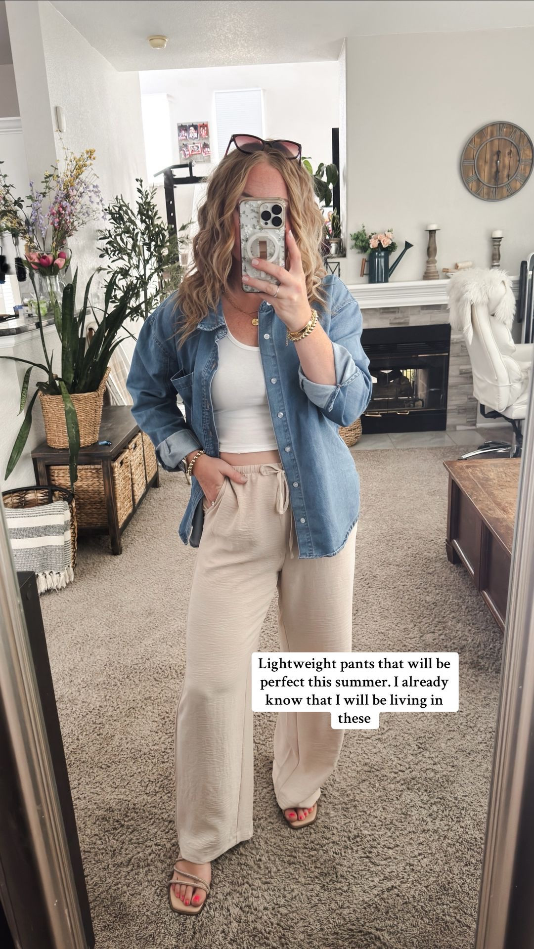 Spring to summer outfit idea from amazon — lightweight summer pants, white tank top, denim button down shirt, and sandals 







Amazon outfits every outfit inspo, outfit ideas, casual outfits amazon, amazon outfits every day, spring outfits 2026, summer outfits

#LTKSaleAlert #LTKootd #LTKPetite