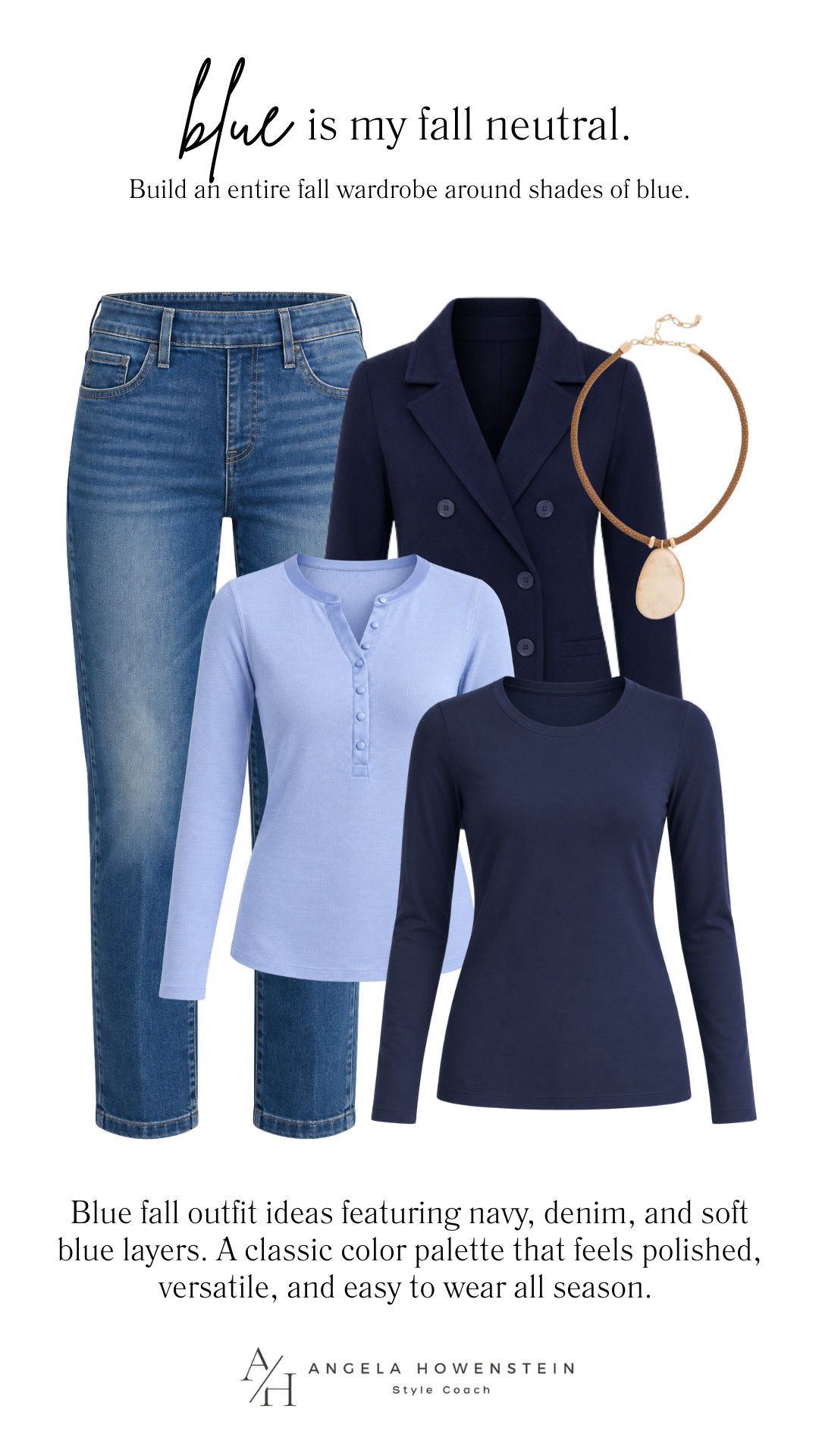Blue is my fall neutral! 💙 I love how soft blue, navy, and denim work together to create an easy, polished outfit—and these are pieces you can mix and match all season long.

👩‍💻 LTK PRO TIPS
❤️ Heart = Support my posts ;-)
🔖 Save = Get sale & restock alerts for the things you love!
📋 Lists = Keep favorites organized (List ideas: Christmas, Birthdays, and Vacations!)
📲 Share = Send lists and products to a friend (or your daughters like me).
💬 Comment = Ask me anything, and I’ll answer. ;-) 

 #LTKootd #LTKSeasonal #LTKOver40