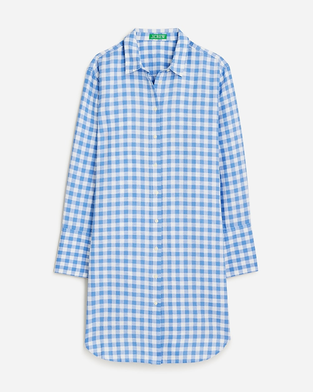 Linen-cotton blend beach shirt in gingham | J. Crew US