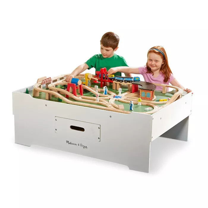Melissa & Doug Deluxe Wooden Multi-Activity Play Table - For Trains, Puzzles, Games, More | Target
