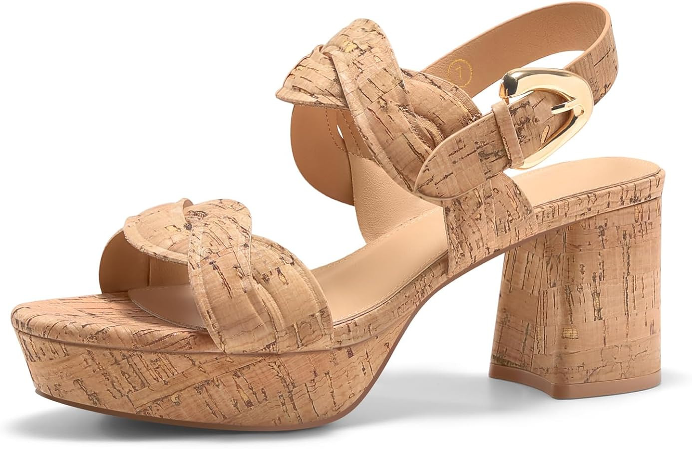 Coutgo Womens Platform Chunky Heels Sandals Open Toe Ankle Strap Summer Dress Beach Shoes | Amazon (US)