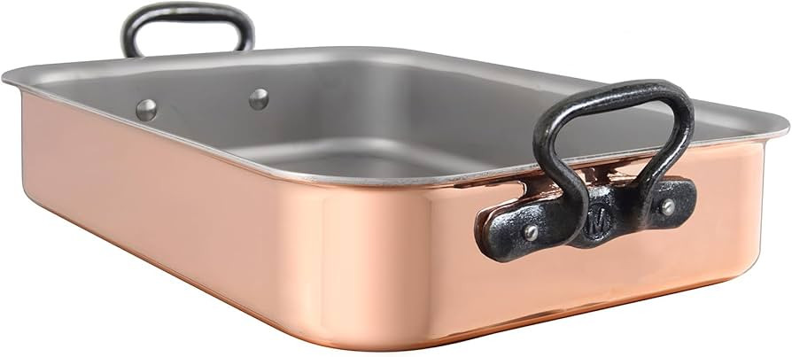 Mauviel Copper Roasting Pan With Cast Iron Handles, 13.78 x 9.84-In, Made In France | Amazon (US)