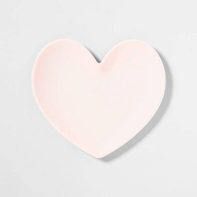 8.9" x 6.6" Melamine Heart Shaped Dining Plate Pink - Opalhouse™ | Target