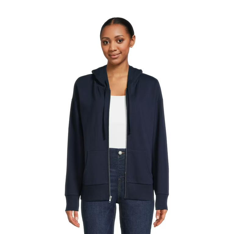 Time and Tru Women's Zip Up Hoodie with Pockets, Sizes XS-XXXL | Walmart (US)