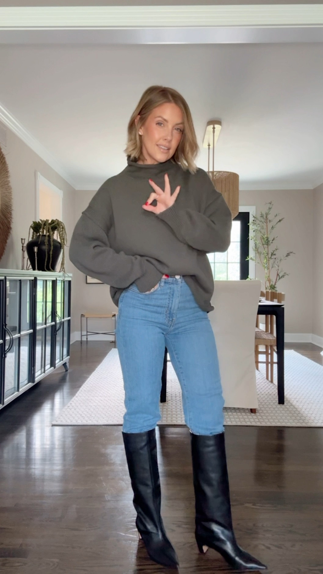 I went true to size and everything! XS sweater linked/ 25 jeans / 6 boots

#LTKootd #LTKSaleAlert #LTKPetite