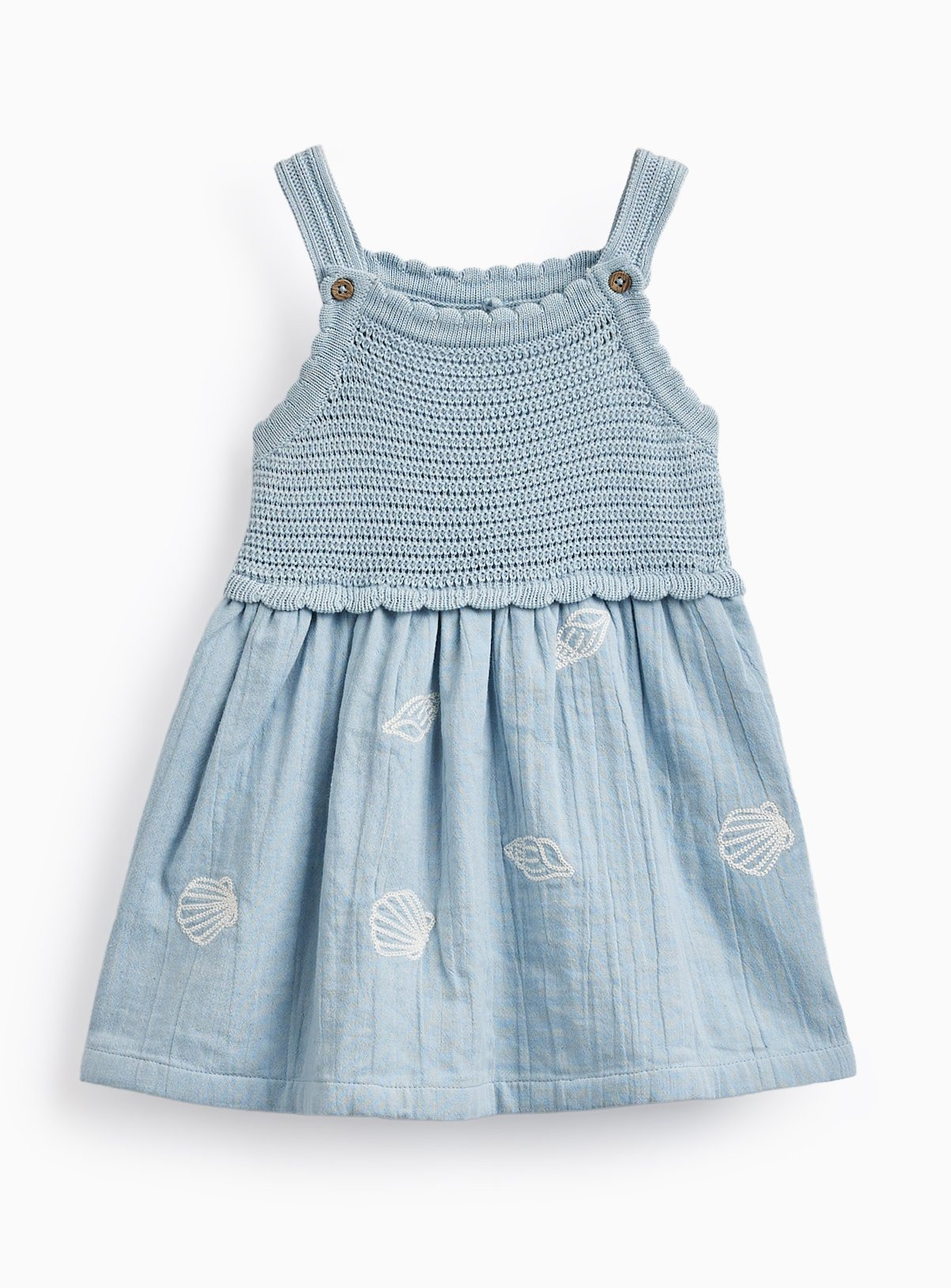 Blue Knitted Strappy Sleeveless Dress 3-6 months | Tu Clothing