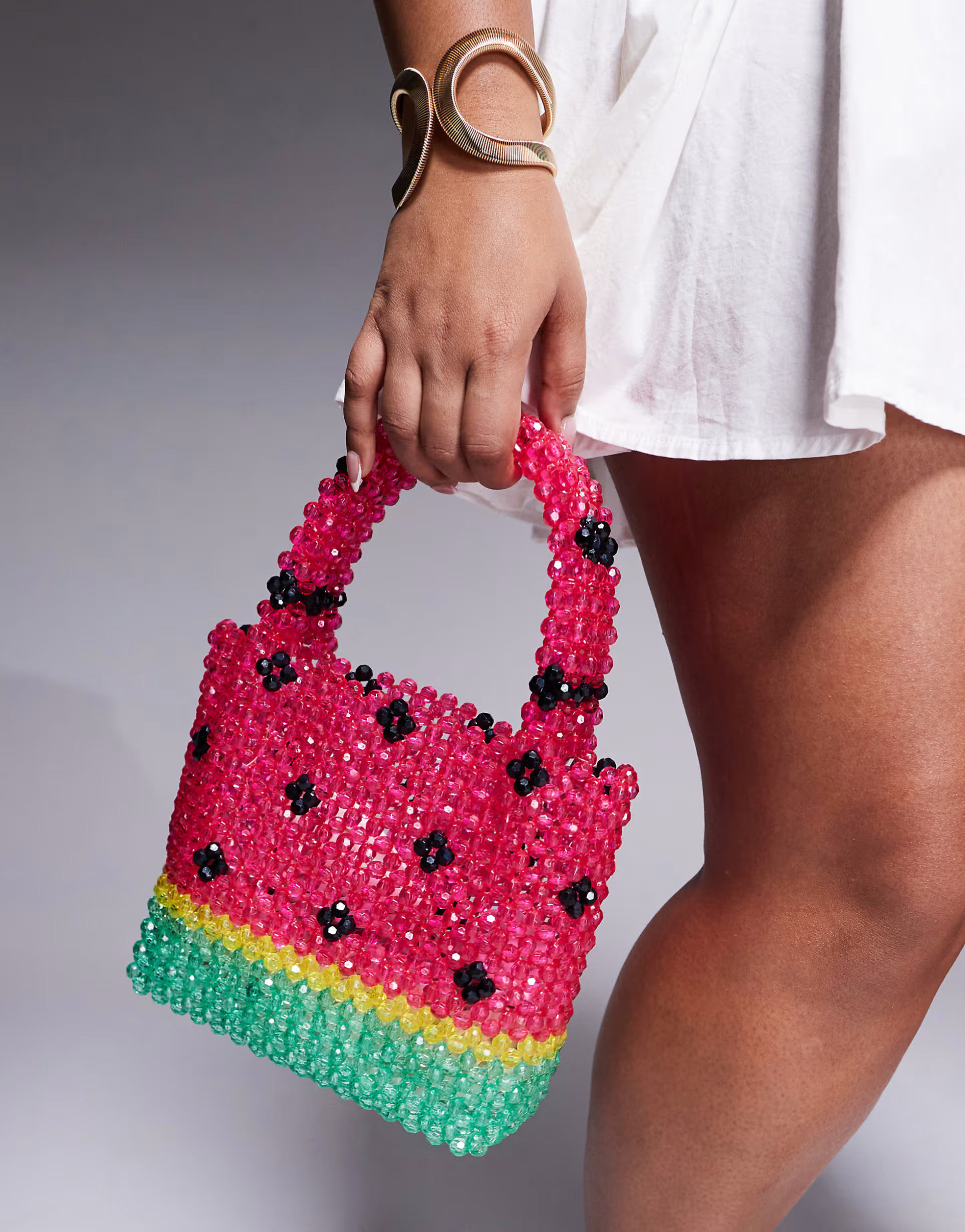 River Island watermelon beaded grab bag in red | ASOS (Global)