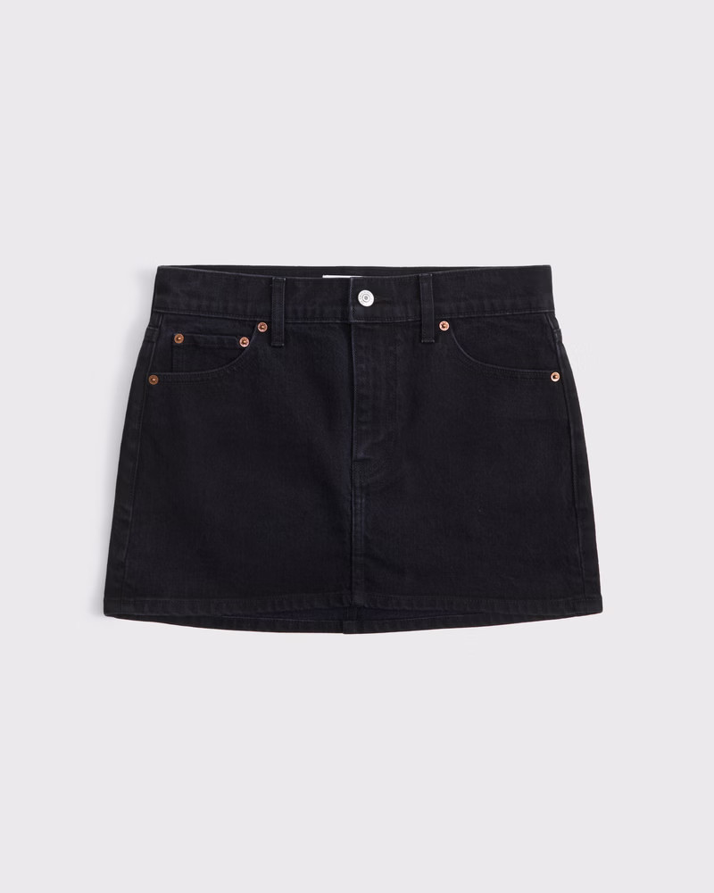 Mid Rise Denim Mini Skirt | Abercrombie & Fitch (US)
