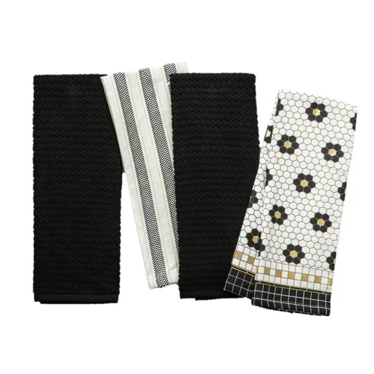 Thyme & Table 4-Pack Kitchen Towel Set, Penny Tile | Walmart (US)