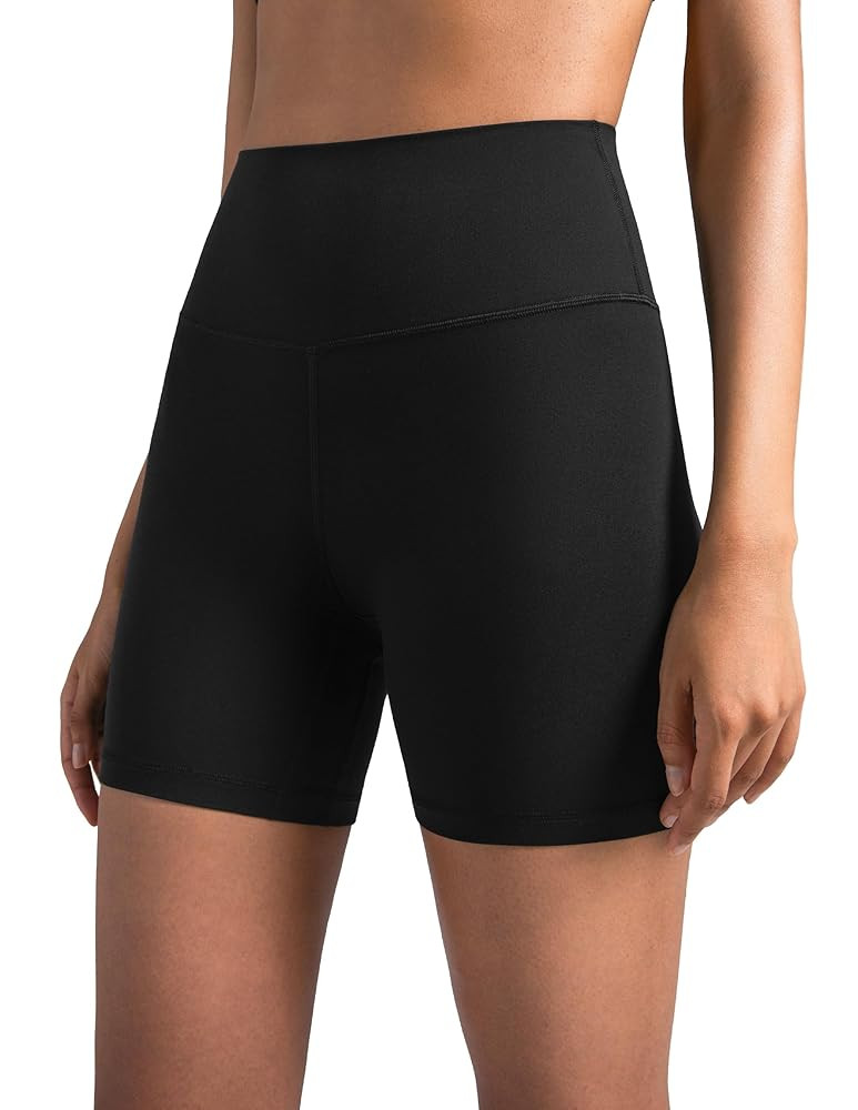 Colorfulkoala Women's Dreamlux High Waisted Yoga Shorts 6" Inseam Workout Tights | Amazon (US)