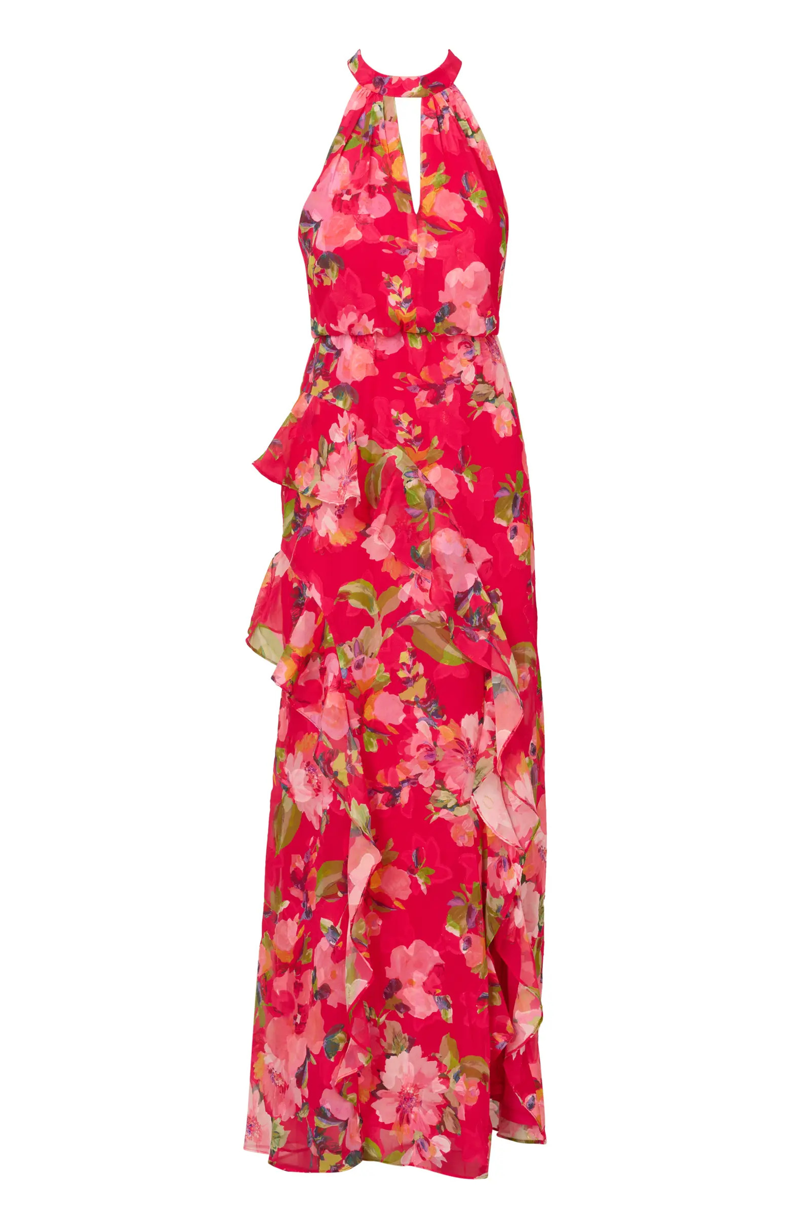 Adrianna Papell Floral Ruffle Mermaid Cocktail Dress | Nordstrom | Nordstrom